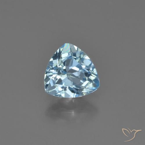 1.35ct Натуральный Небесно Голубой Топаз, Триллион, VVS-VS
