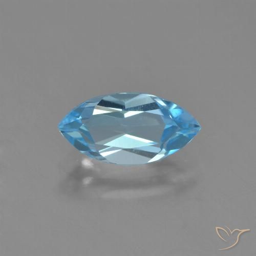 1.34ct Натуральный Небесно Голубой Топаз, Маркиза, VVS-VS