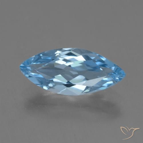 3.16ct Натуральный Небесно Голубой Топаз, Маркиза, Чистота VVS