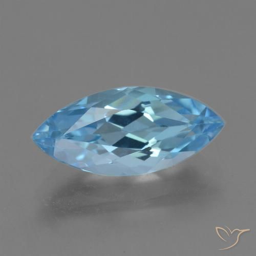 3.78ct Натуральный Небесно Голубой Топаз, Маркиза, Чистота VVS