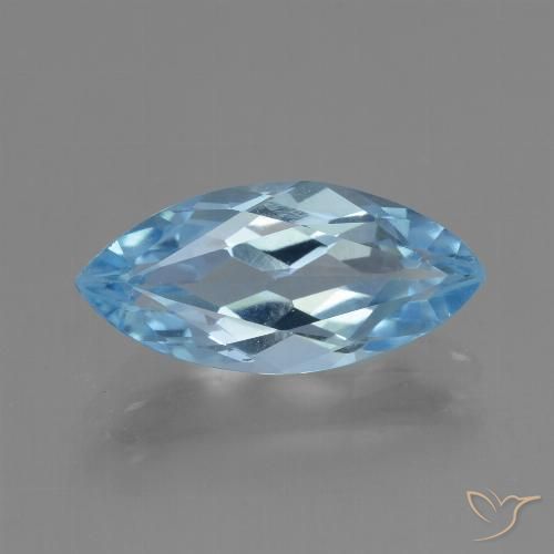3.59ct Натуральный Небесно Голубой Топаз, Маркиза, Чистота VVS