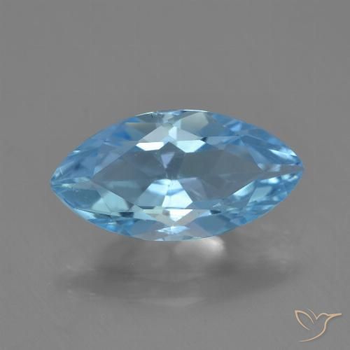 3.51ct Натуральный Небесно Голубой Топаз, Маркиза, Чистота VVS