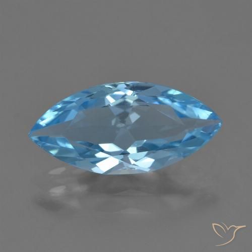 3.46ct Натуральный Небесно Голубой Топаз, Маркиза, Чистота VVS