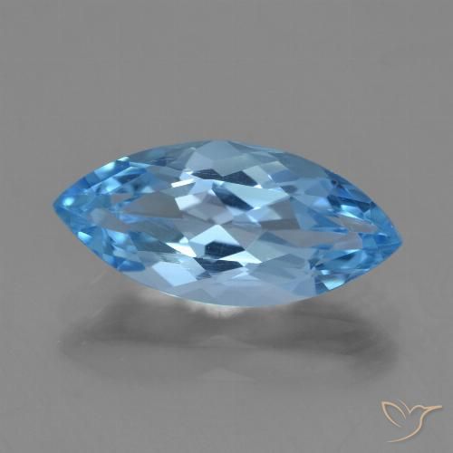 3.63ct Натуральный Свисс-Блю Топаз, Маркиза, Чистота VVS