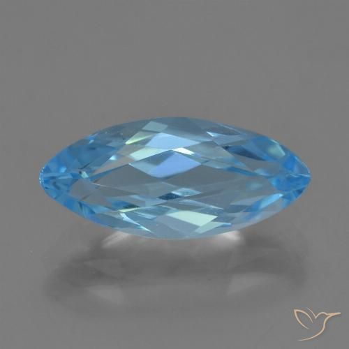3.92ct Натуральный Свисс-Блю Топаз, Маркиза, Чистота VVS