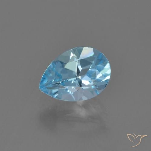 0.90ct Натуральный Небесно Голубой Топаз, Форма груши, VVS-VS