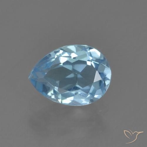 1.02ct Натуральный Свисс-Блю Топаз, Форма груши, Чистота VS