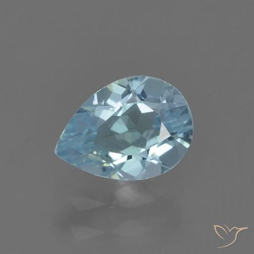 0.94ct Натуральный Небесно Голубой Топаз, Форма груши, Чистота VS