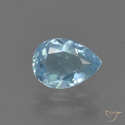 0.82ct Натуральный Небесно Голубой Топаз, Форма груши, Чистота VS