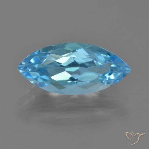3.64ct Натуральный Свисс-Блю Топаз, Маркиза, VVS-VS