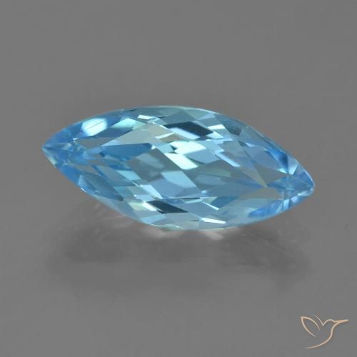 3.43ct Натуральный Свисс-Блю Топаз, Маркиза, VVS-VS