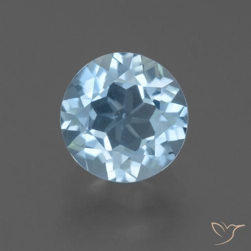 2.36ct Натуральный Небесно Голубой Топаз, Круглый, Чистота VS