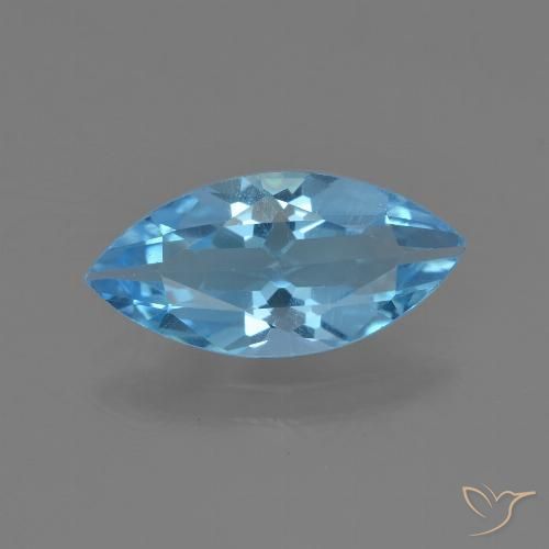 3.08ct Натуральный Свисс-Блю Топаз, Маркиза, Чистота VS