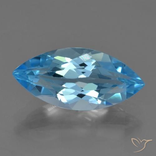 3.50ct Натуральный Свисс-Блю Топаз, Маркиза, VVS-VS