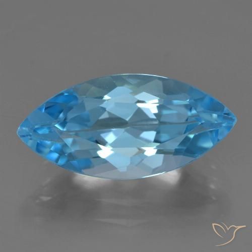 4.28ct Натуральный Свисс-Блю Топаз, Маркиза, Чистота VS