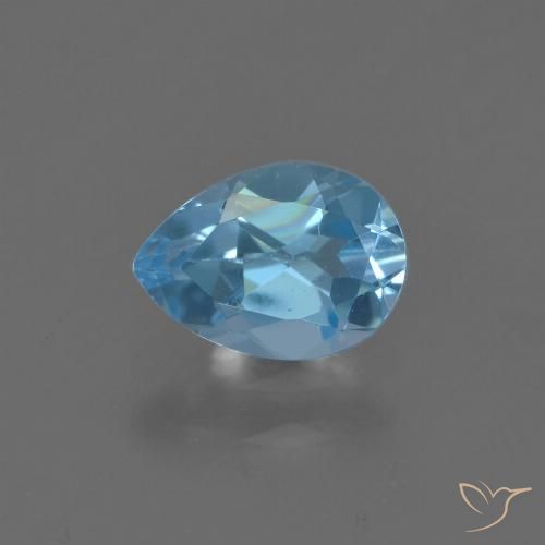 0.86ct Натуральный Свисс-Блю Топаз, Форма груши, Чистота VS