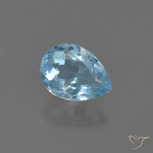 0.86ct Натуральный Небесно Голубой Топаз, Форма груши, Чистота VS