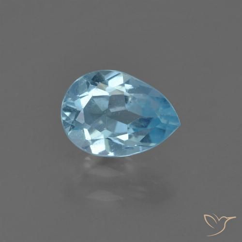0.88ct Натуральный Свисс-Блю Топаз, Форма груши, Чистота VS