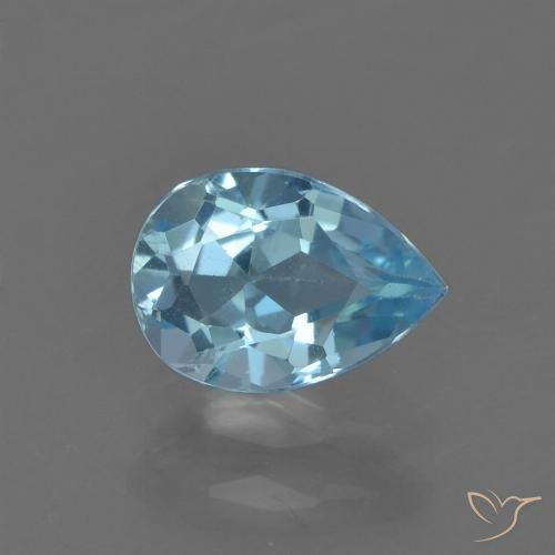 0.85ct Натуральный Свисс-Блю Топаз, Форма груши, Чистота VS