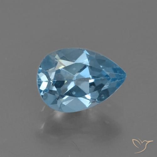 0.91ct Натуральный Свисс-Блю Топаз, Форма груши, Чистота VS
