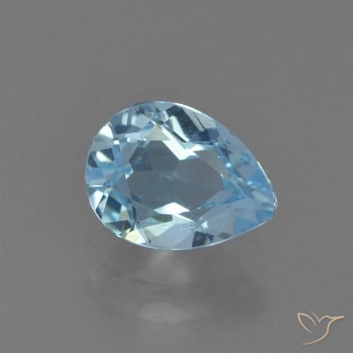 0.89ct Натуральный Свисс-Блю Топаз, Форма груши, Чистота VS