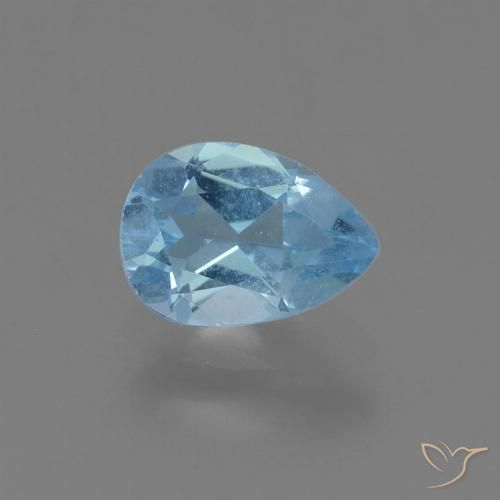 0.85ct Натуральный Свисс-Блю Топаз, Форма груши, Чистота VS