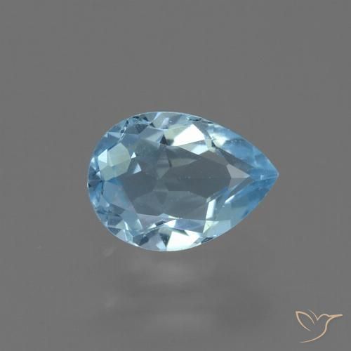 0.81ct Натуральный Свисс-Блю Топаз, Форма груши, VVS-VS