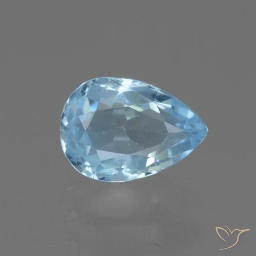 0.90ct Натуральный Небесно Голубой Топаз, Форма груши, Чистота VS