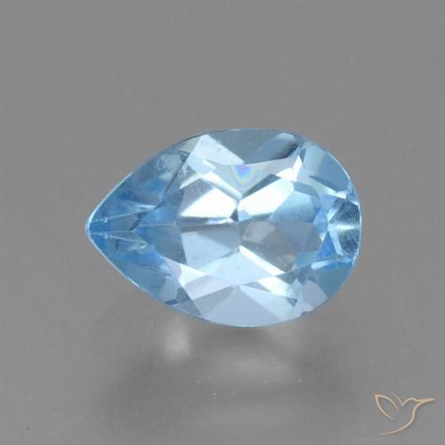 0.88ct Натуральный Свисс-Блю Топаз, Форма груши, Чистота VS