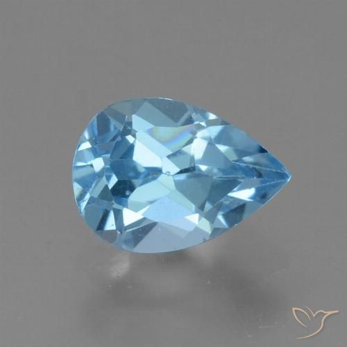0.93ct Натуральный Свисс-Блю Топаз, Форма груши, Чистота VS