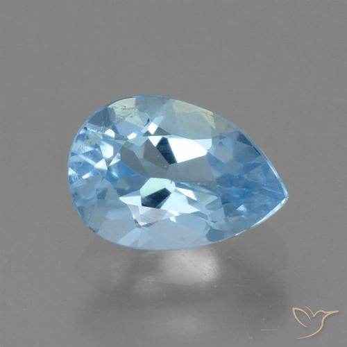0.94ct Натуральный Небесно Голубой Топаз, Форма груши, Чистота VS