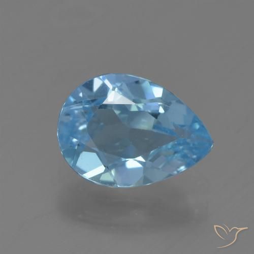 0.88ct Натуральный Свисс-Блю Топаз, Форма груши, Чистота VS