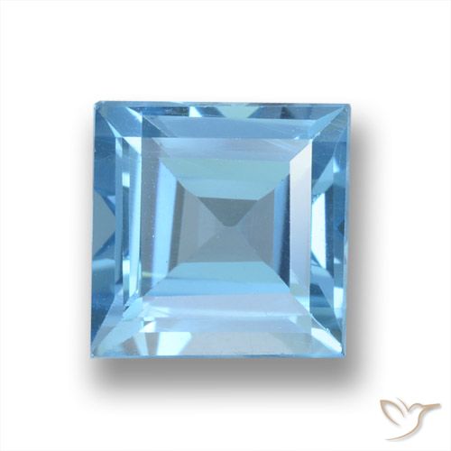 2.25ct Натуральный Свисс-Блю Топаз, Квадрат, VVS-VS