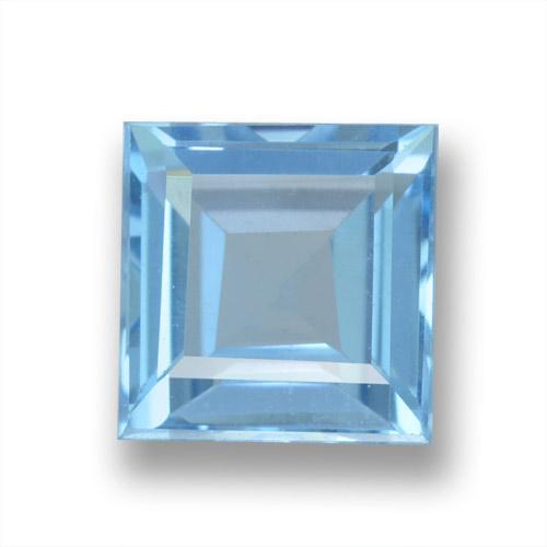 2.08ct Натуральный Небесно Голубой Топаз, Квадрат, VVS-VS