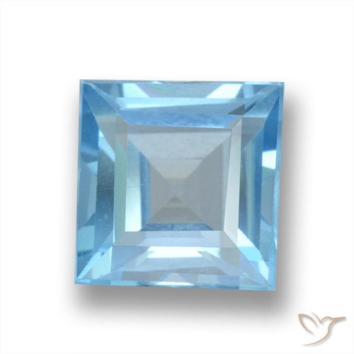 1.86ct Натуральный Свисс-Блю Топаз, Квадрат, VVS-VS