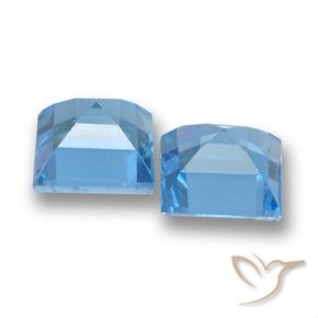 3.99 карата, натуральный Небесно Голубой Топаз, Квадрат, VVS-VS