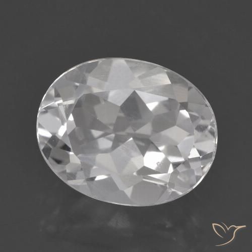 3.25ct Натуральный Белый Топаз, Овал, VVS-VS