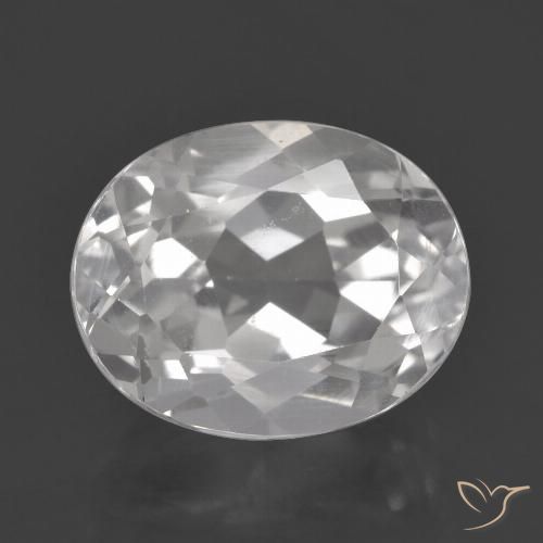 3.85ct Натуральный Белый Топаз, Овал, VVS-VS