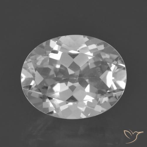 3.13ct Натуральный Белый Топаз, Овал, VVS-VS
