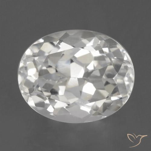 3.67ct Натуральный Белый Топаз, Овал, VVS-VS