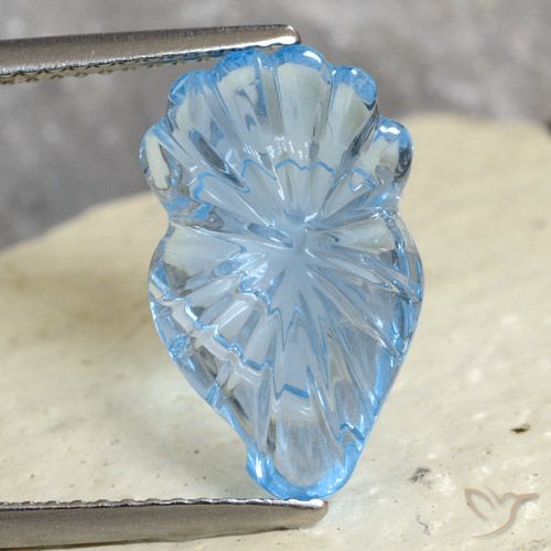5.96ct Натуральный Небесно Голубой Топаз, причудливая, Прозрачный