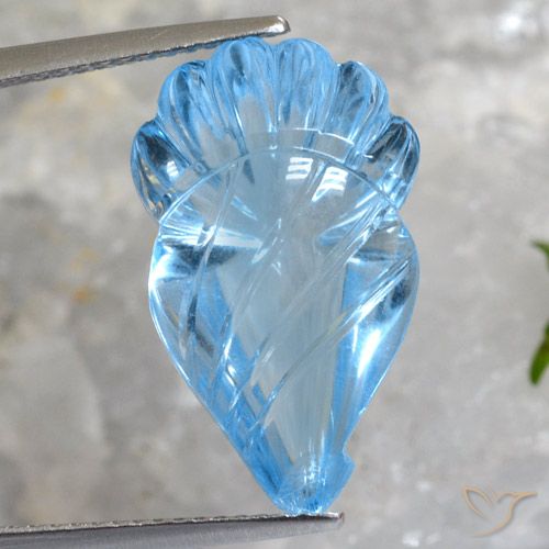 12.94ct Натуральный Небесно Голубой Топаз, причудливая, Прозрачный