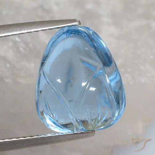 11.83ct Натуральный Небесно Голубой Топаз, причудливая, Прозрачный