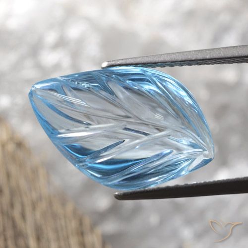 9.21ct Натуральный Небесно Голубой Топаз, причудливая, Прозрачный