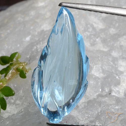 6.92ct Натуральный Небесно Голубой Топаз, причудливая, Прозрачный