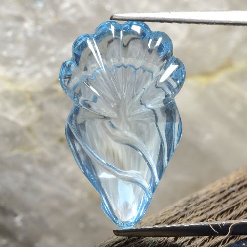 10.88ct Натуральный Небесно Голубой Топаз, причудливая, Прозрачный