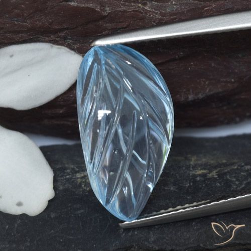 8.20ct Натуральный Небесно Голубой Топаз, Огранка Цветок, Прозрачный