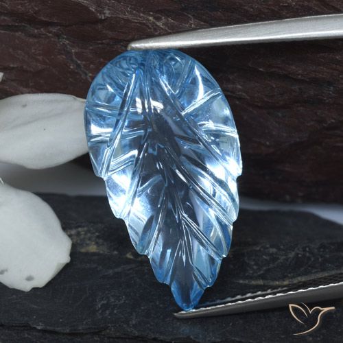 14.78ct Натуральный Свисс-Блю Топаз, Огранка Цветок, Прозрачный