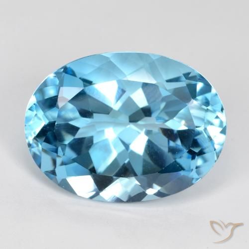 22.02ct Натуральный Свисс-Блю Топаз, Овал, Чистота VVS