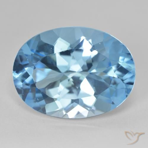 20.98ct Натуральный Свисс-Блю Топаз, Овал, Чистота VVS